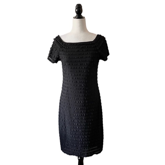 90s vintage Little Black Dress cocktail body on ruffles tiers - Picture 1 of 9